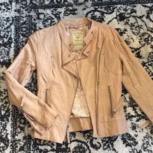 Guess beige leather jacket